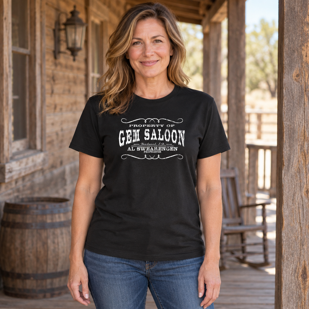 Gem Saloon — Black T-Shirt — lifestyle hero