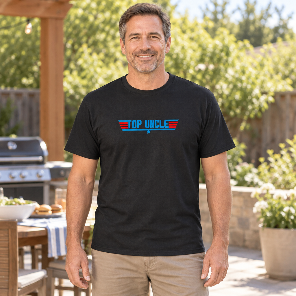 Top Uncle — Black T-Shirt — lifestyle hero