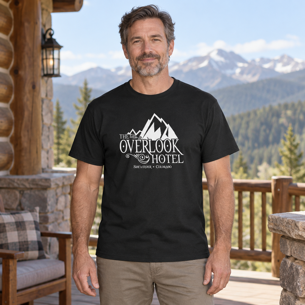 The Overlook Hotel — Black T-Shirt — lifestyle hero