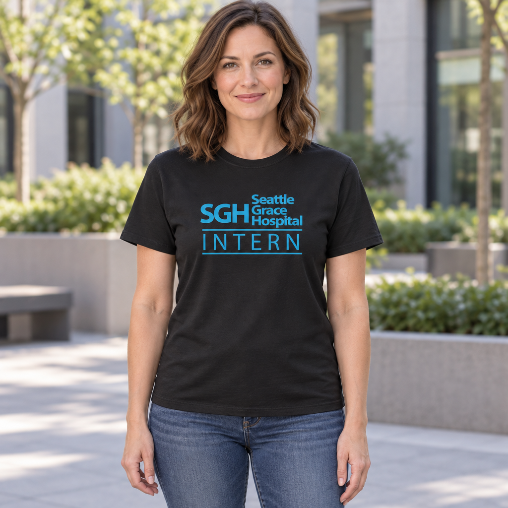 Seattle Grace Hospital Intern — Black T-Shirt — lifestyle hero
