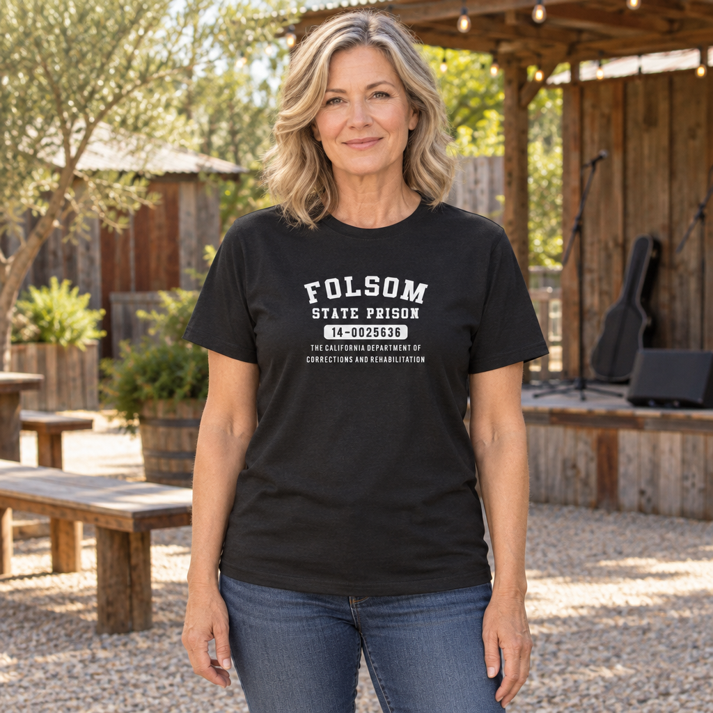 Folsom State Prison — Black T-Shirt — lifestyle hero