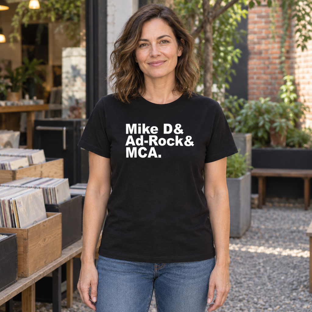 Mike D Ad-Rock MCA Names — Black T-Shirt — lifestyle hero