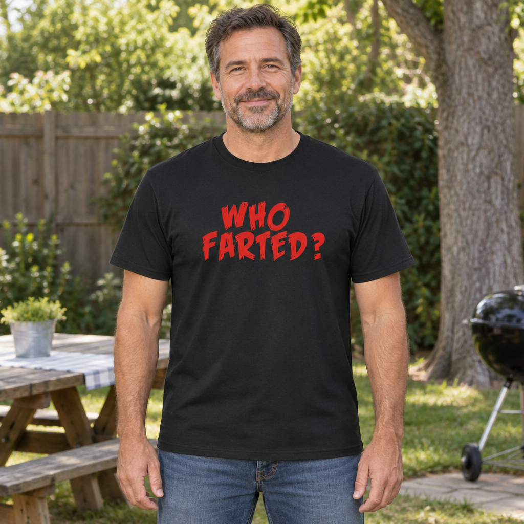 Who Farted — Black T-Shirt — lifestyle hero