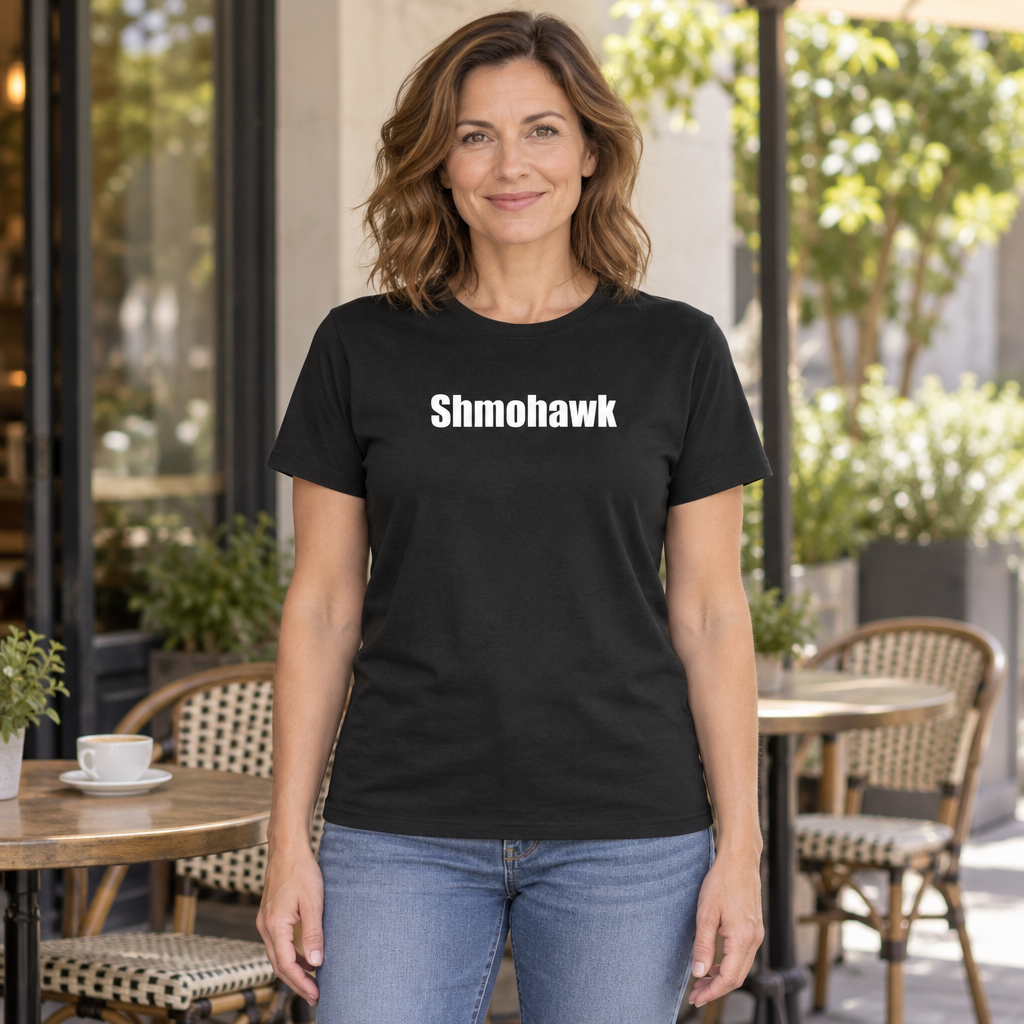 Shmohawk — Black T-Shirt — lifestyle hero
