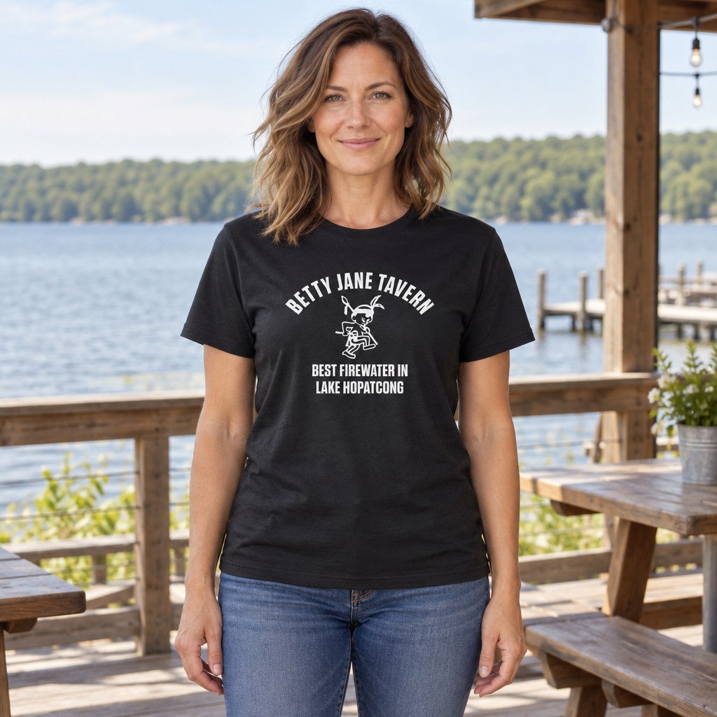 Betty Jane Tavern — Black T-Shirt — lifestyle hero