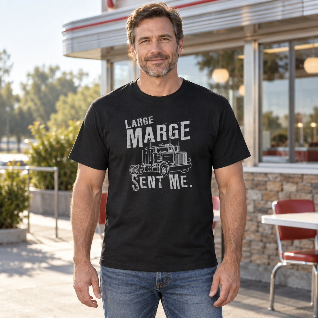 Large Marge Sent Me — Black T-Shirt — lifestyle hero