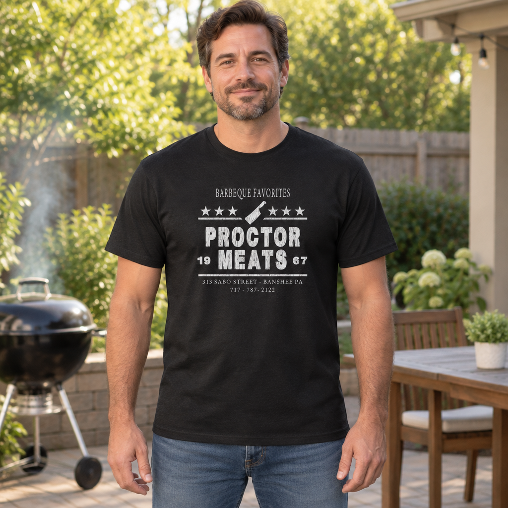 Proctor Meats — Black T-Shirt — lifestyle hero