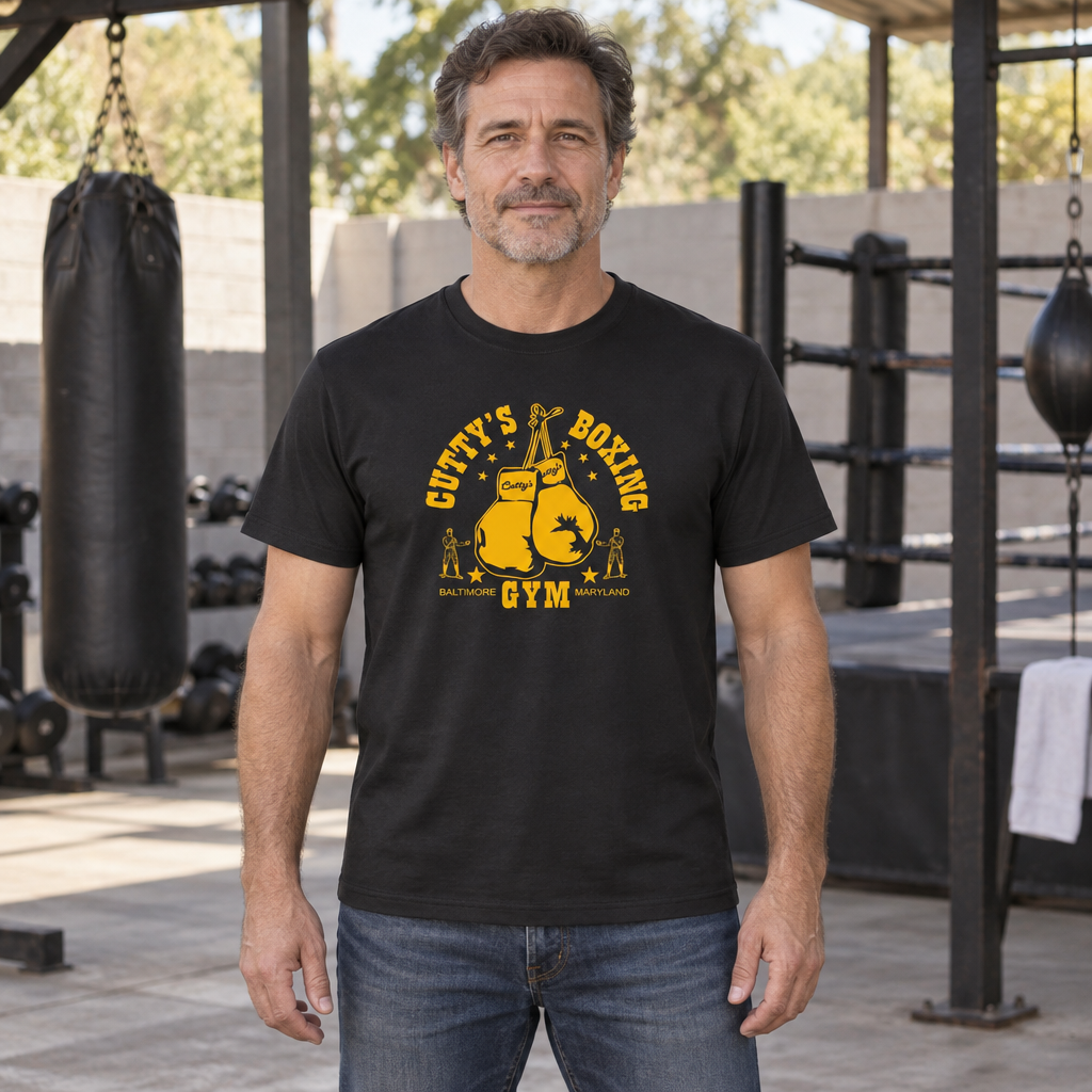 Cutty's Boxing Gym — Black T-Shirt — lifestyle hero