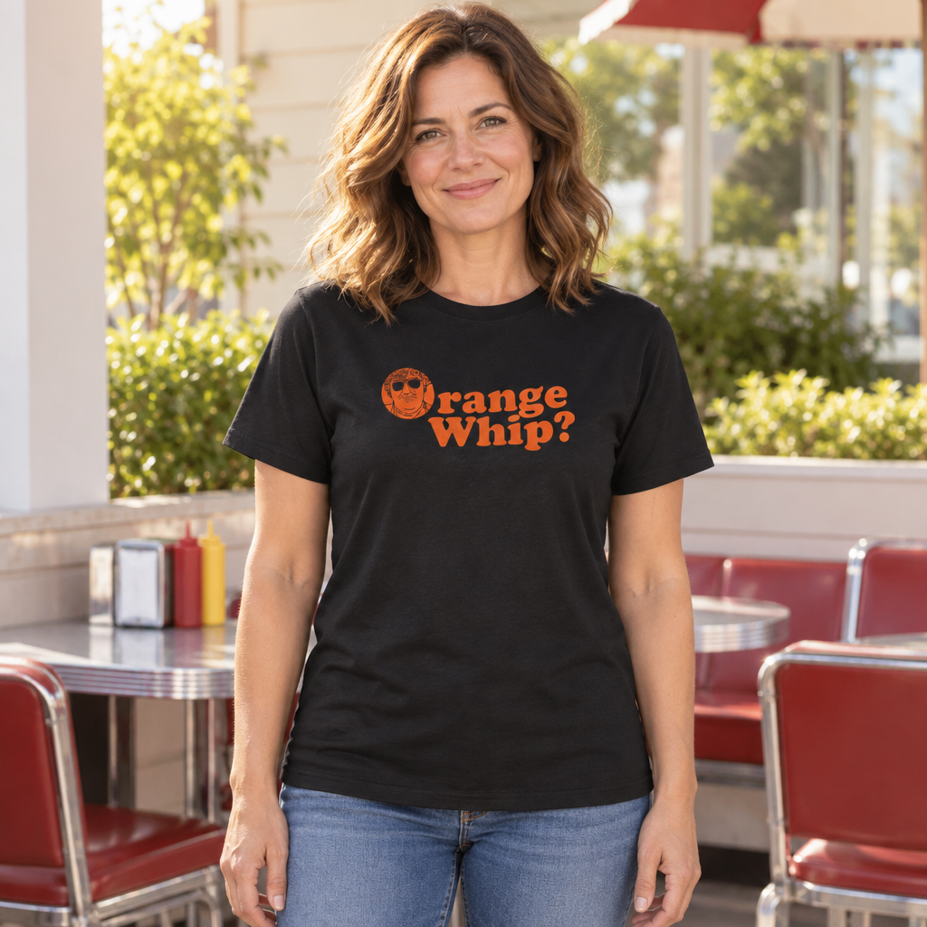 Orange Whip — Black T-Shirt — lifestyle hero