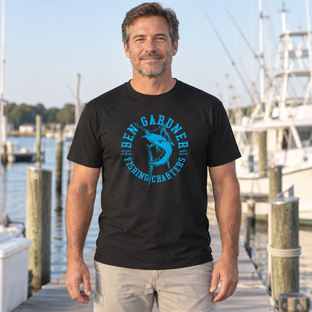 Ben Gardner Fishing Charters — Black T-Shirt — lifestyle hero