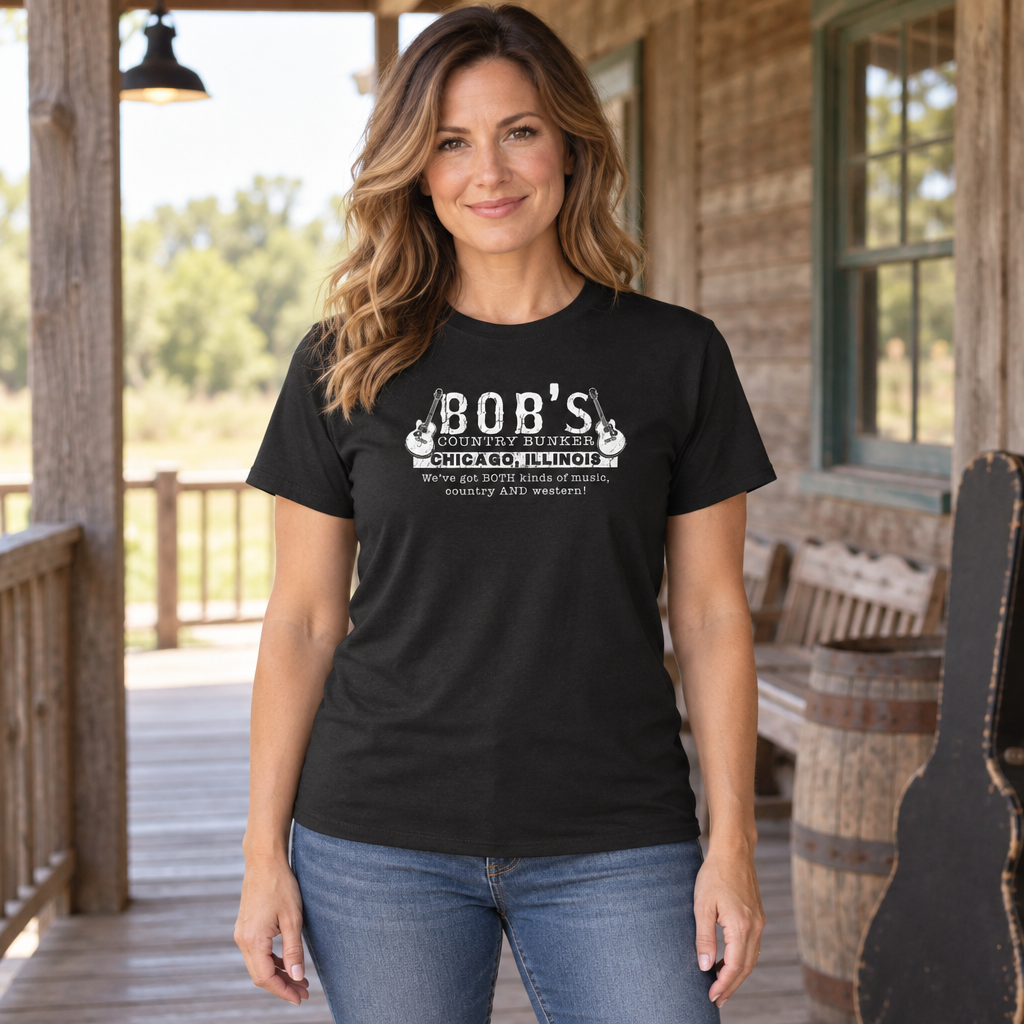 Bob's Country Bunker — Black T-Shirt — lifestyle hero