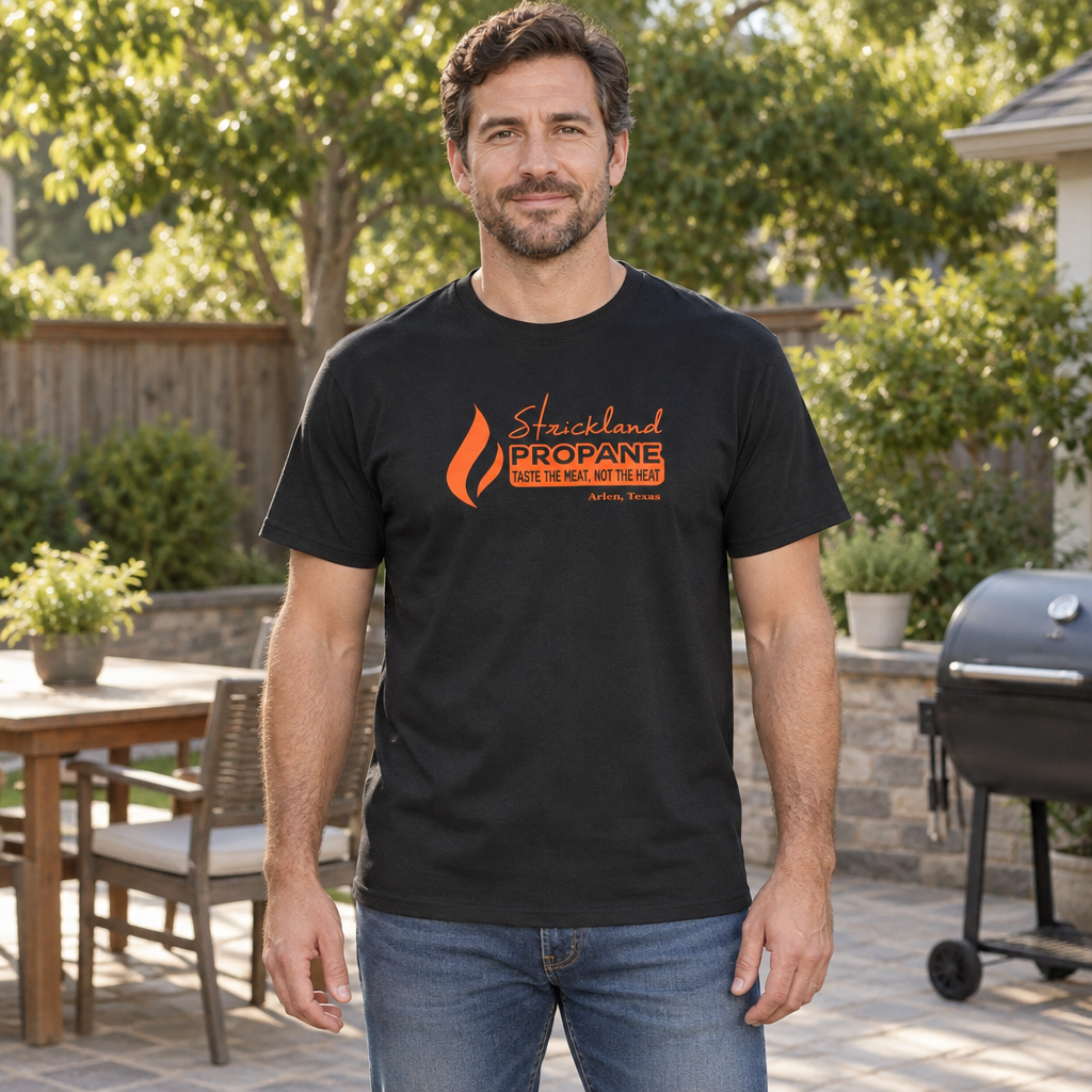 Strickland Propane — Black T-Shirt — lifestyle hero