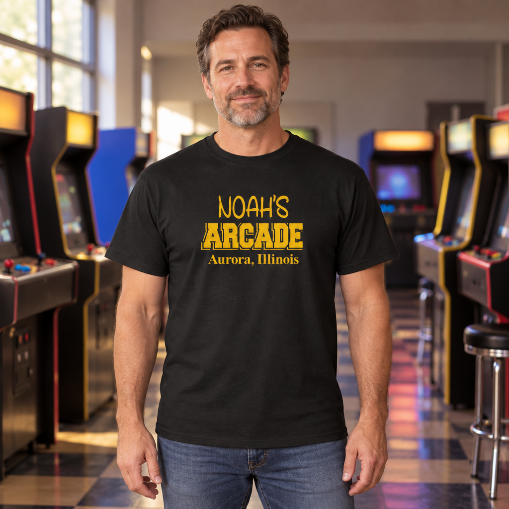 Noah's Arcade — Black T-Shirt — lifestyle hero