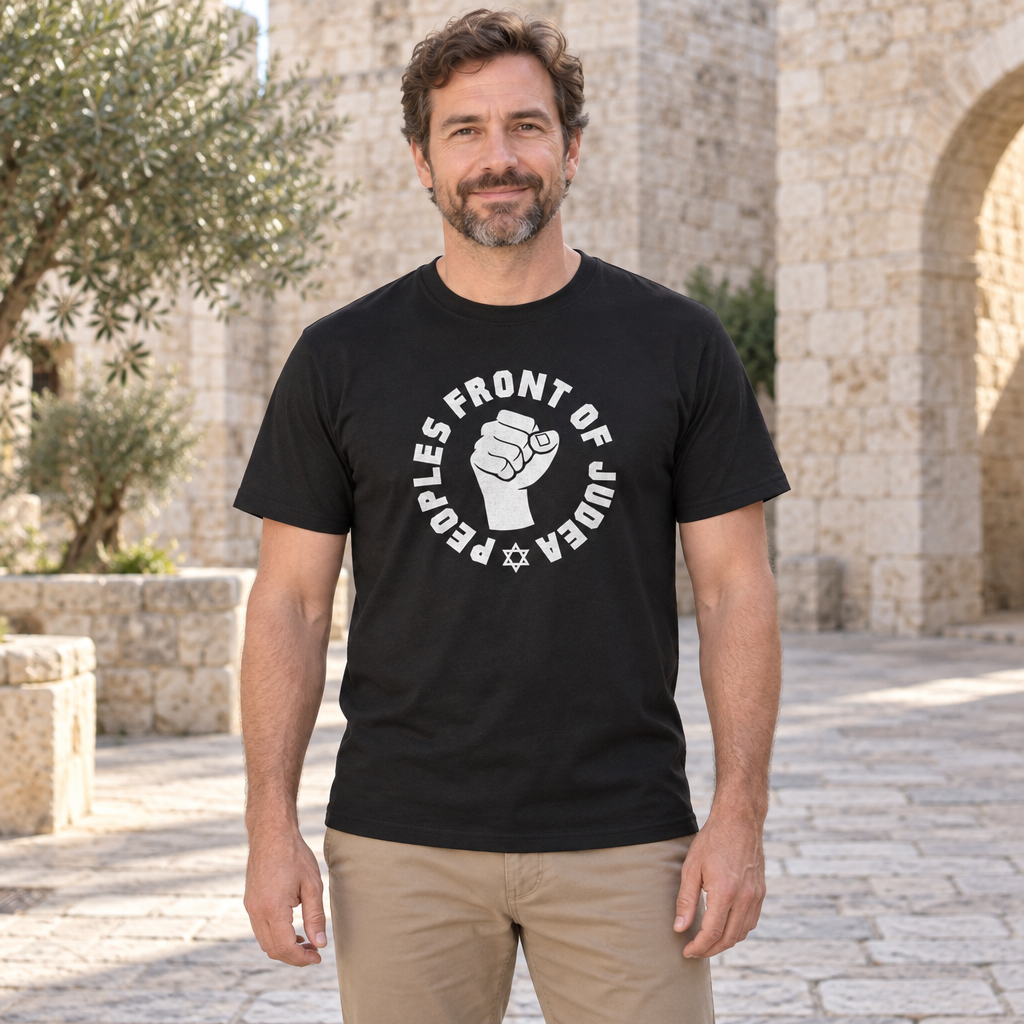 Peoples Front of Judea — Black T-Shirt — lifestyle hero