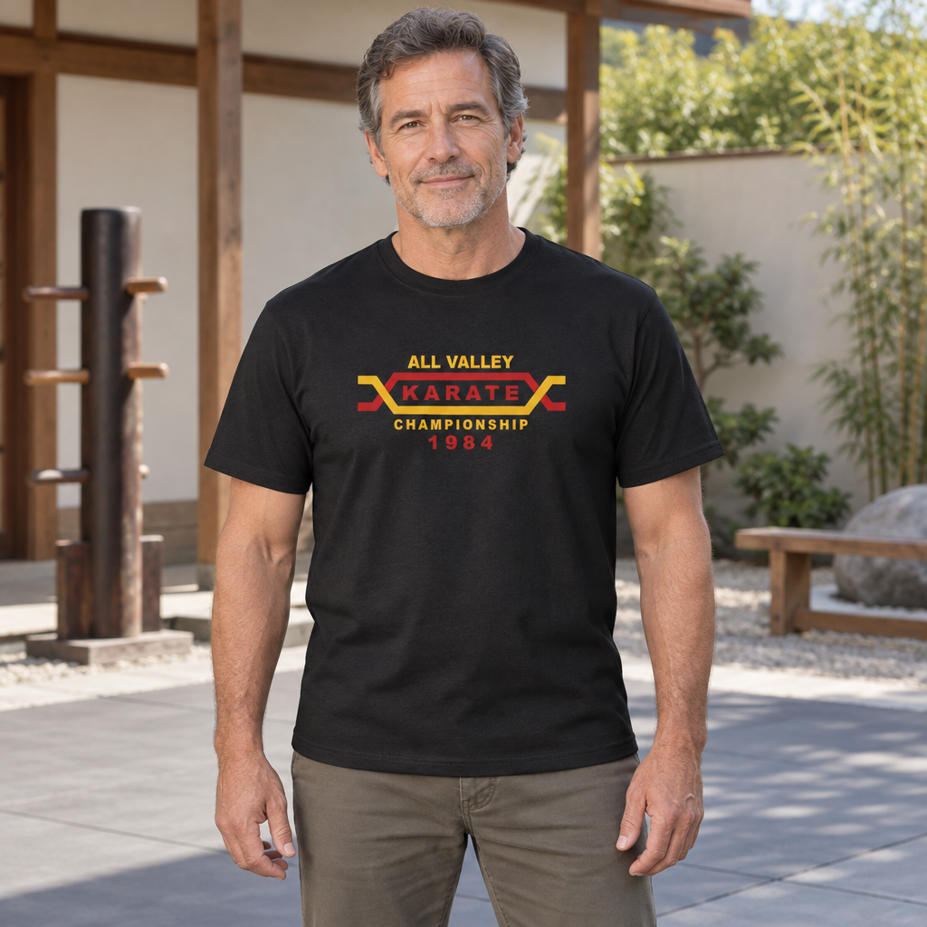 All Valley Karate Championship — Black T-Shirt — lifestyle hero
