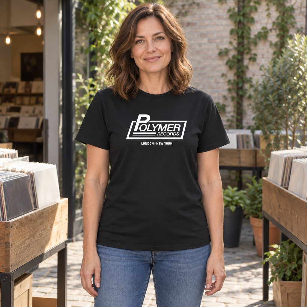 Polymer Records — Black T-Shirt — lifestyle hero