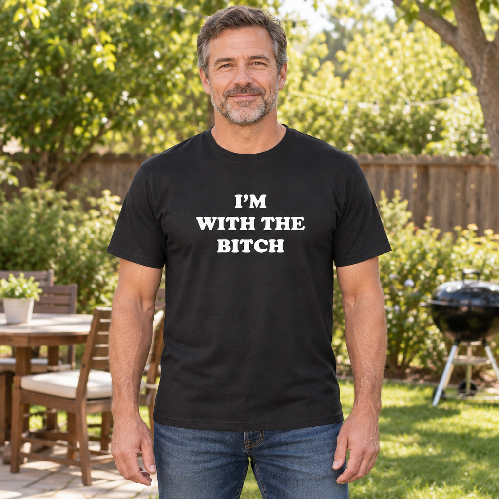 I'm With the Bitch Arrow — Black T-Shirt — lifestyle hero