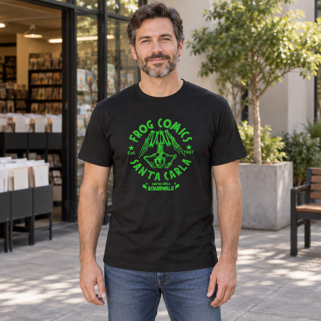Frog Comics — Black T-Shirt — lifestyle hero