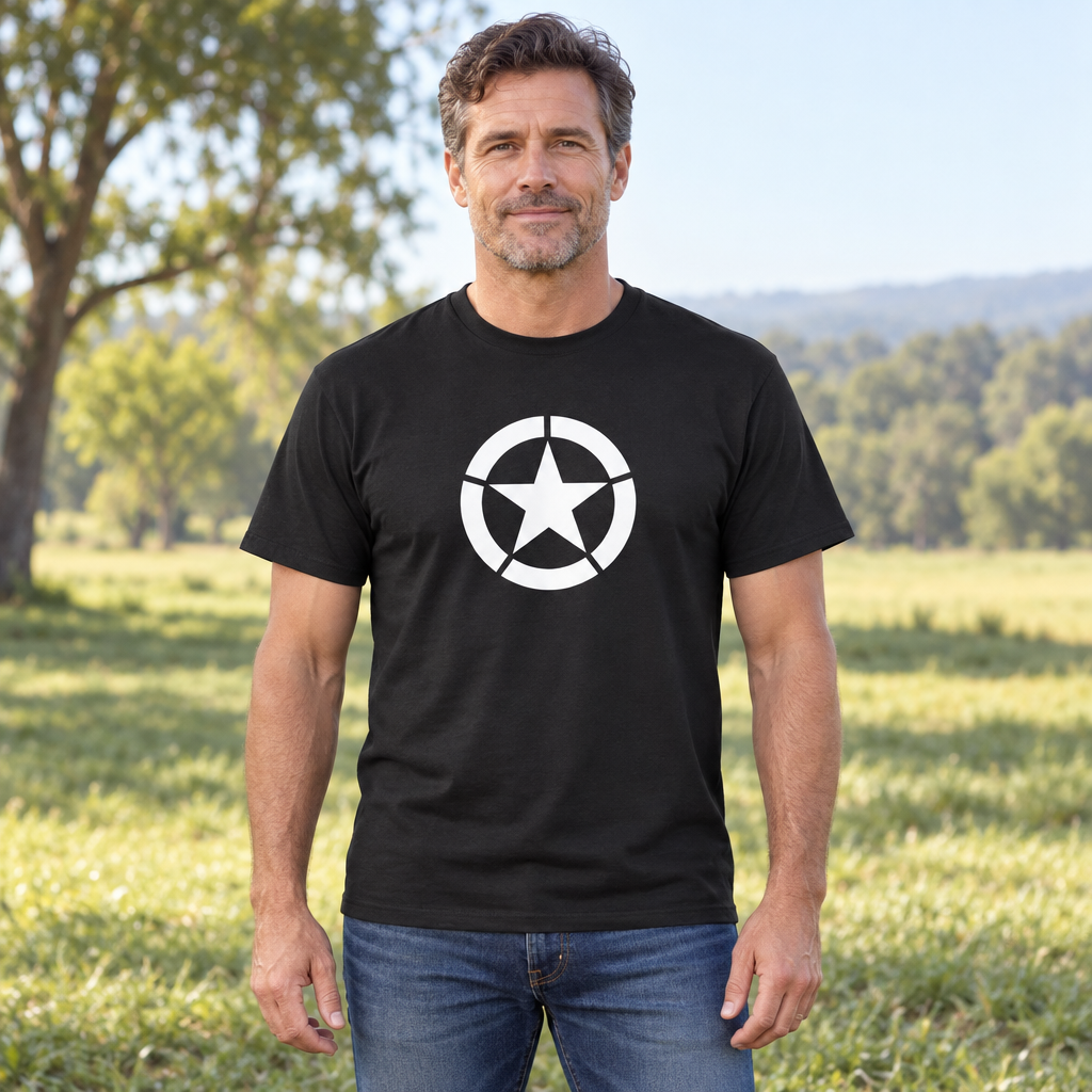 Broken Circle Star — Black T-Shirt — lifestyle hero
