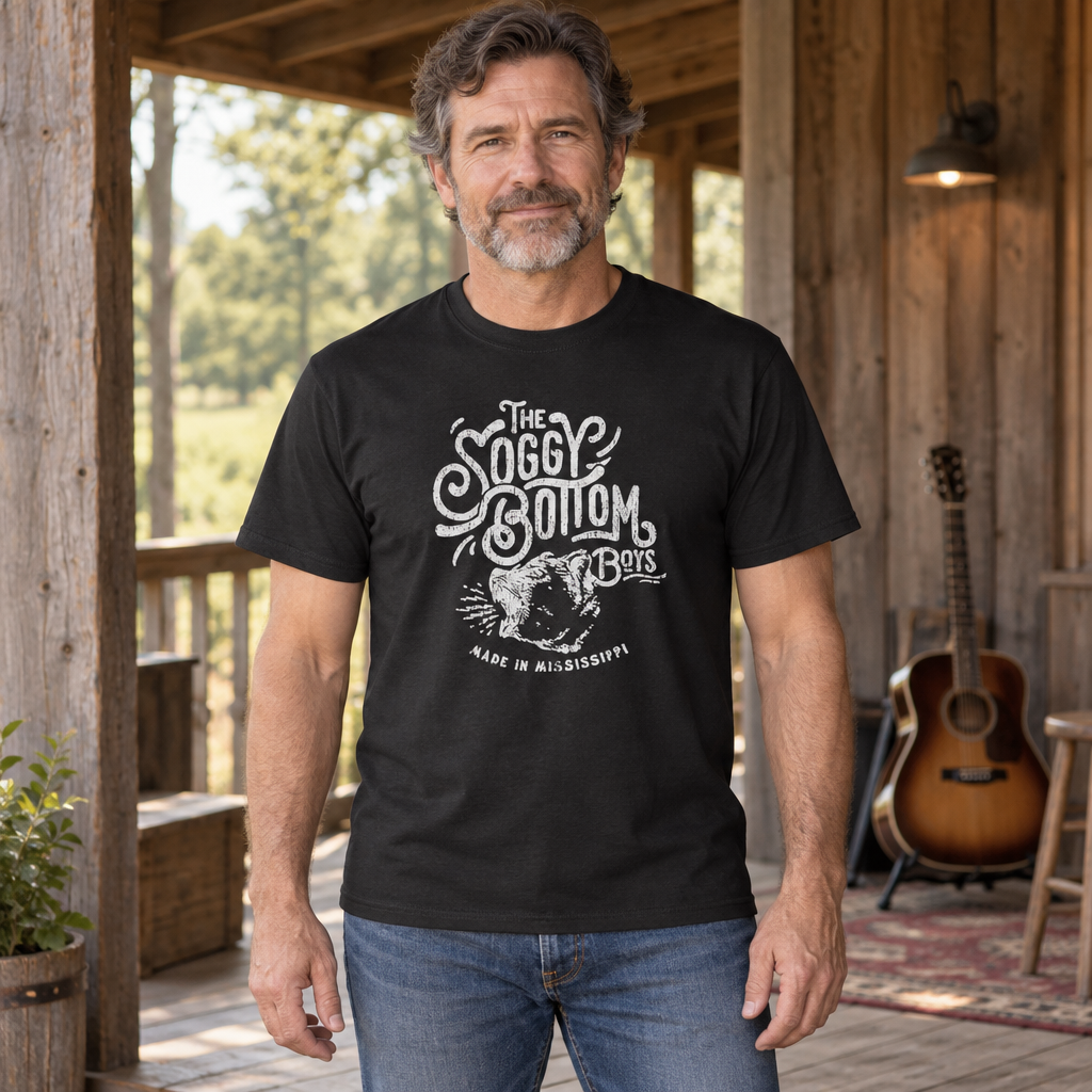 The Soggy Bottom Boys — Black T-Shirt — lifestyle hero
