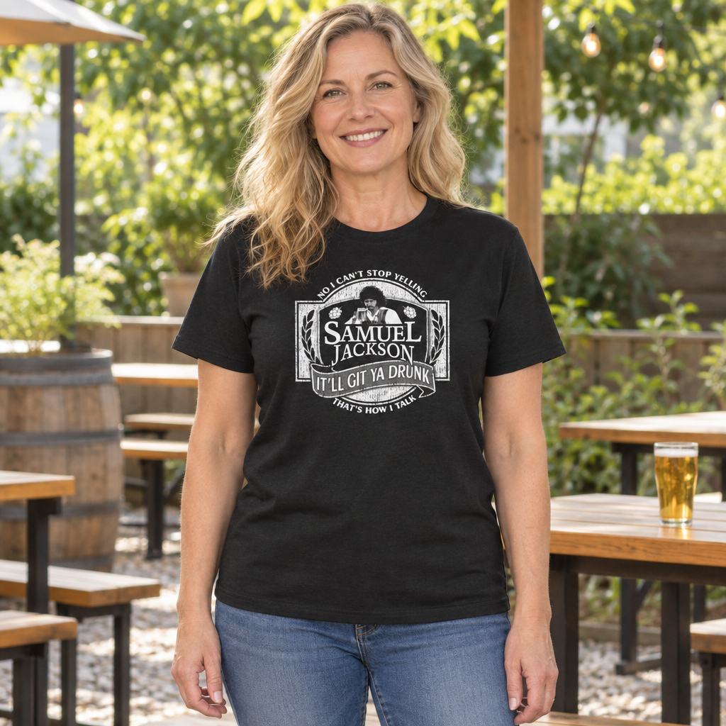 Samuel Jackson Beer — Black T-Shirt — lifestyle hero