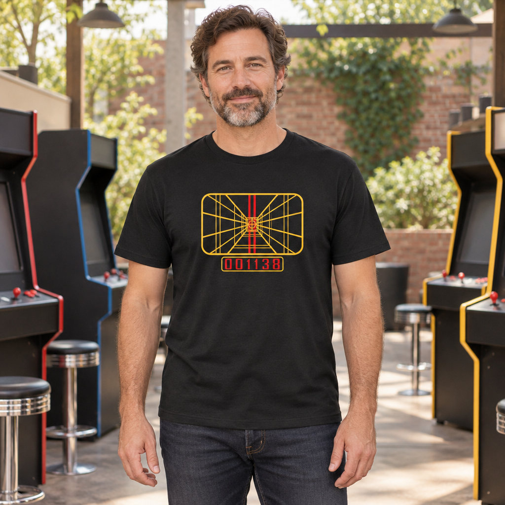 Stay on Target Display — Black T-Shirt — lifestyle hero