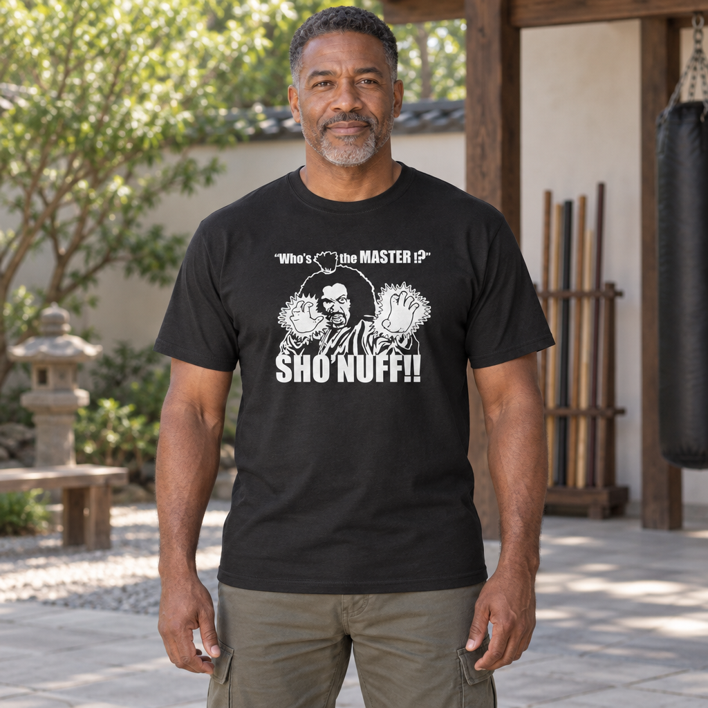 Sho Nuff — Black T-Shirt — lifestyle hero