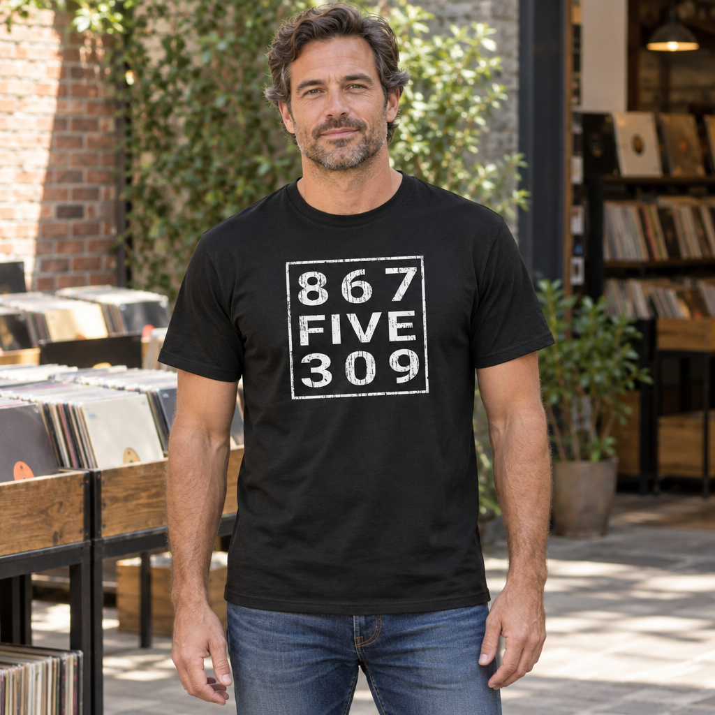 867 Five 309 — Black T-Shirt — lifestyle hero