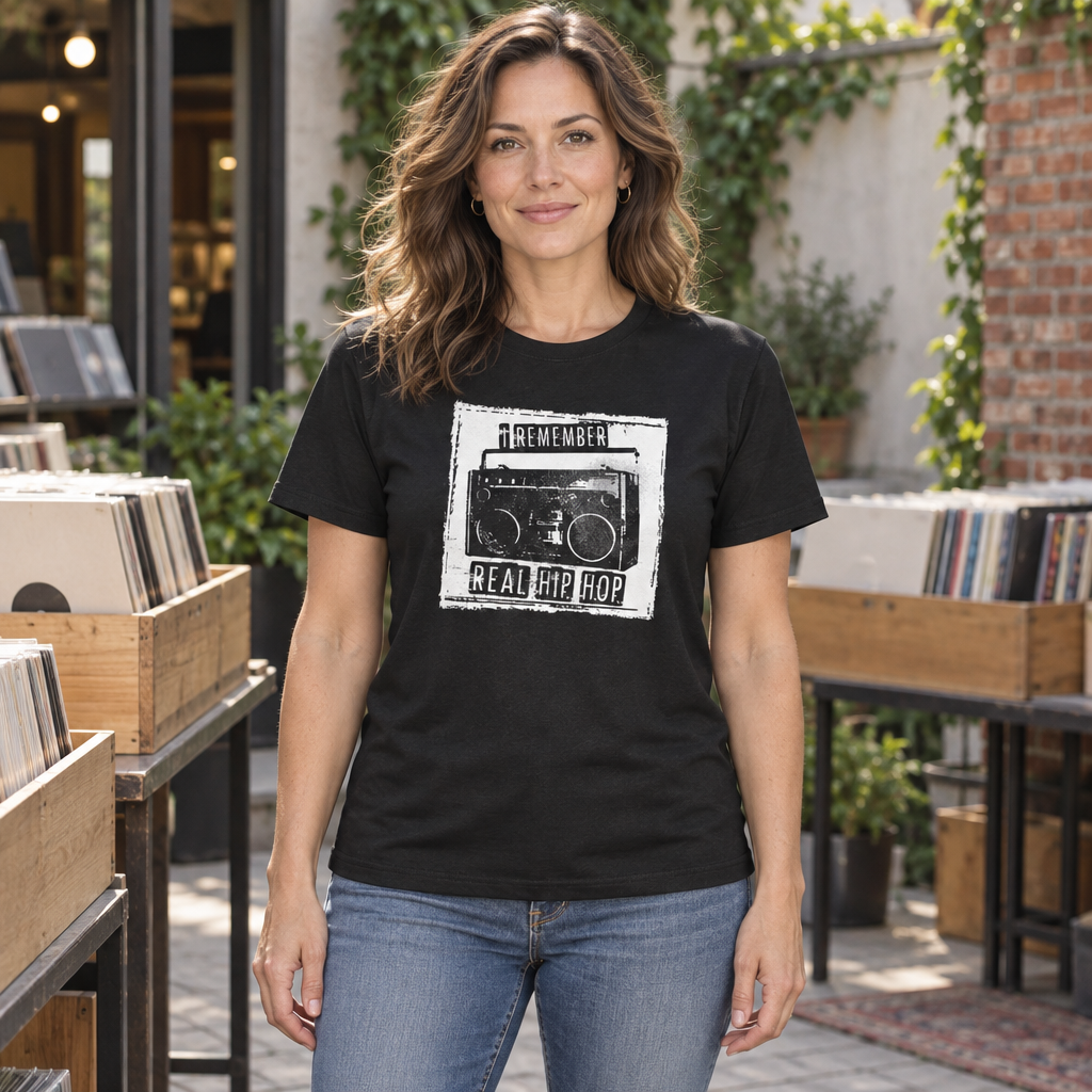 I Remember Real Hip Hop — Black T-Shirt — lifestyle hero