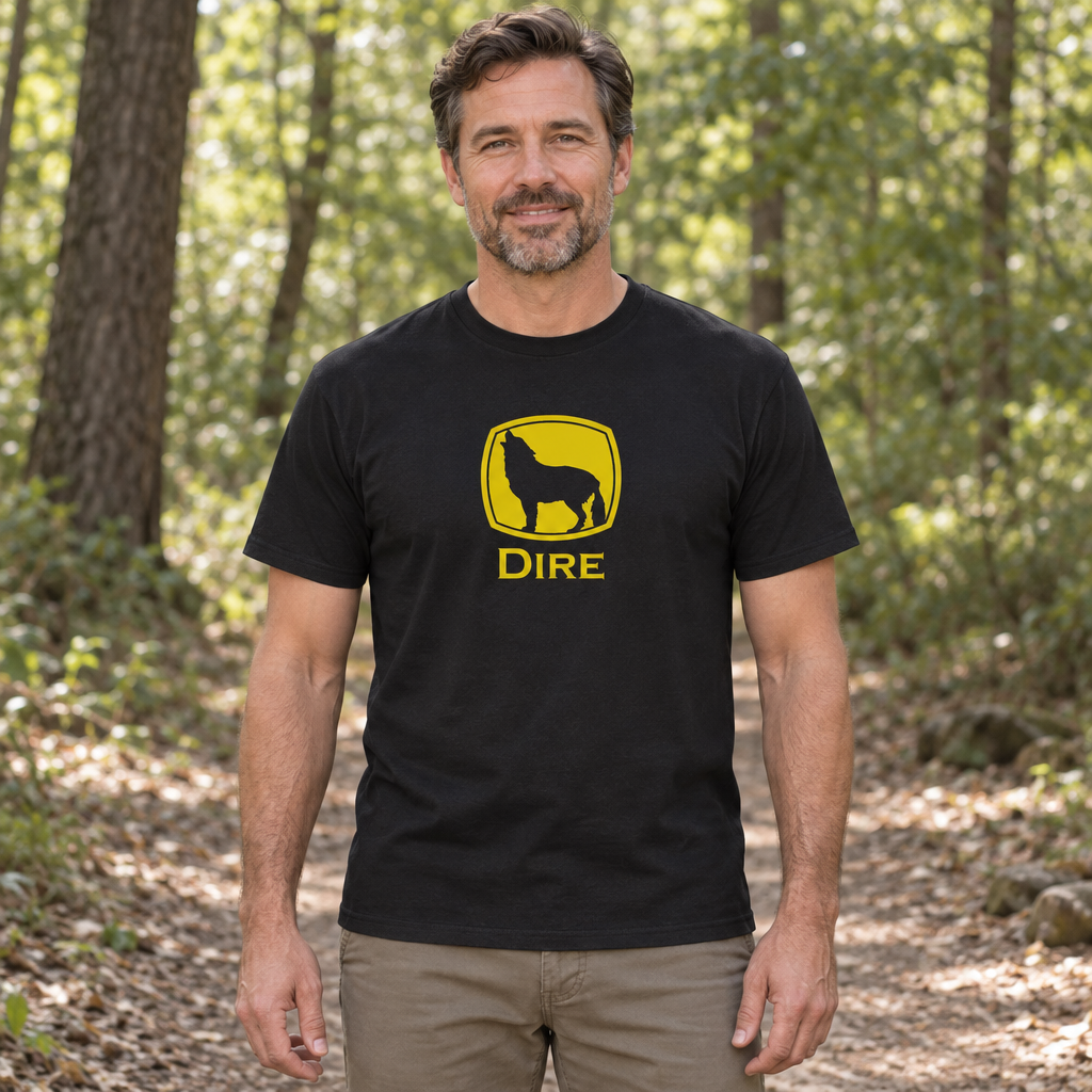 Dire Wolf Emblem — Black T-Shirt — lifestyle hero