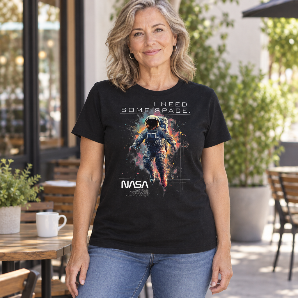 I Need Some Space Astronaut — Black T-Shirt — lifestyle hero