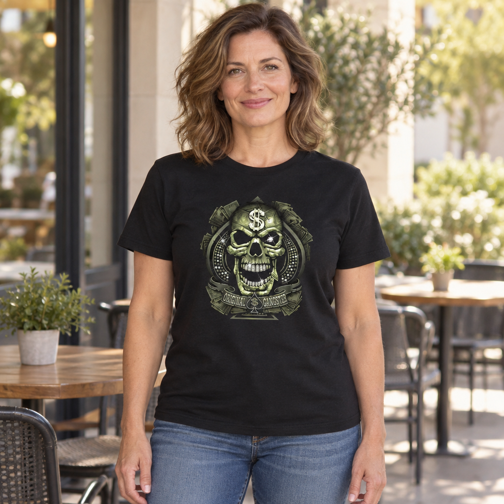 Original Gangster Skull — Black T-Shirt — lifestyle hero
