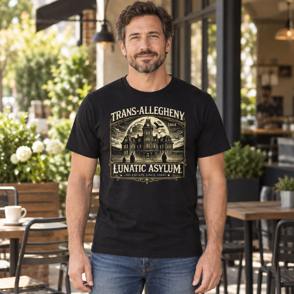 Trans-Allegheny Lunatic Asylum — Black T-Shirt — lifestyle hero