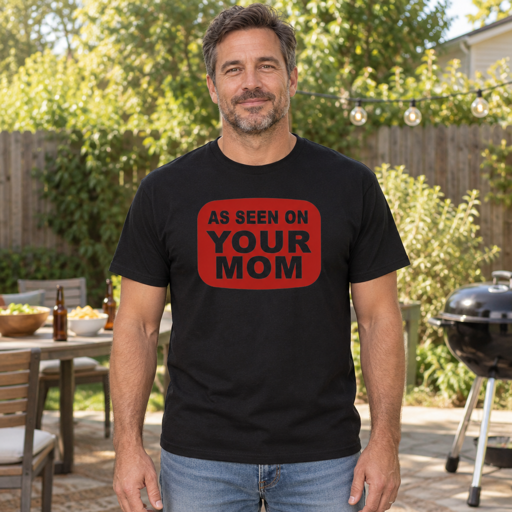 As Seen on Your Mom — Black T-Shirt — lifestyle hero