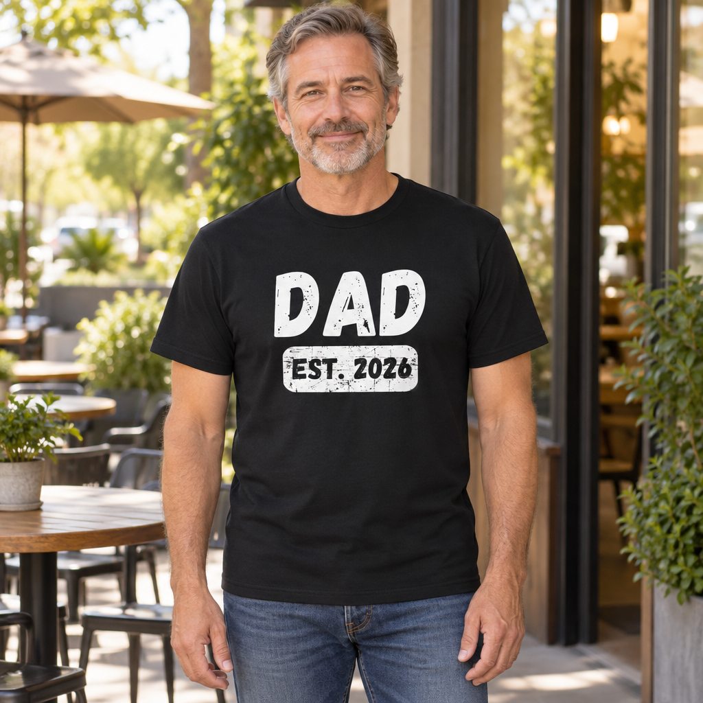 Dad Established 2026 — Black T-Shirt — lifestyle hero
