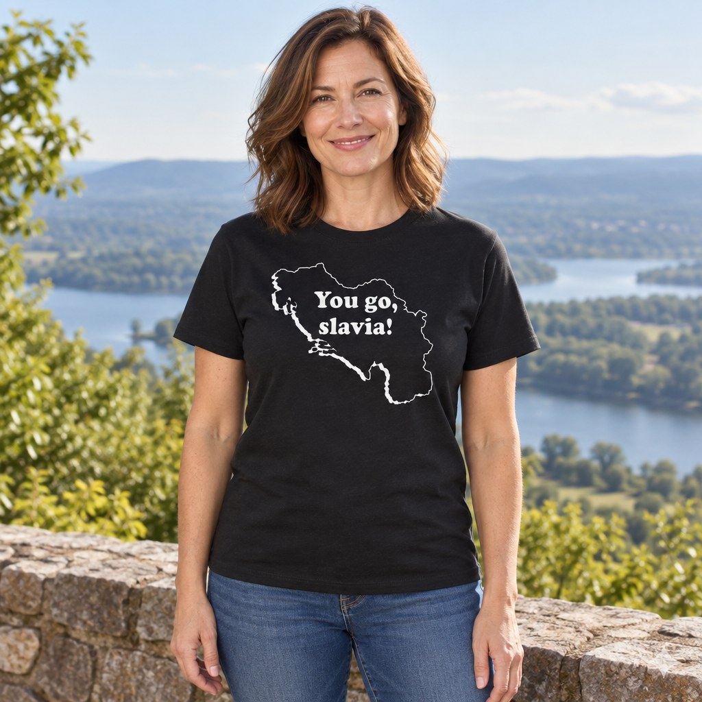 You Go Slavia — Black T-Shirt — lifestyle hero