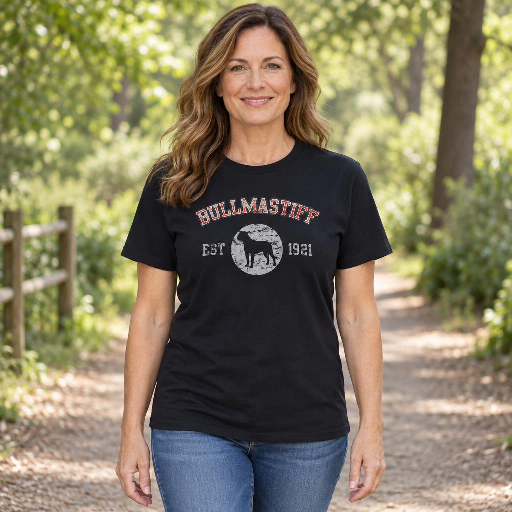 Bullmastiff Established 1921 — Black T-Shirt — lifestyle hero