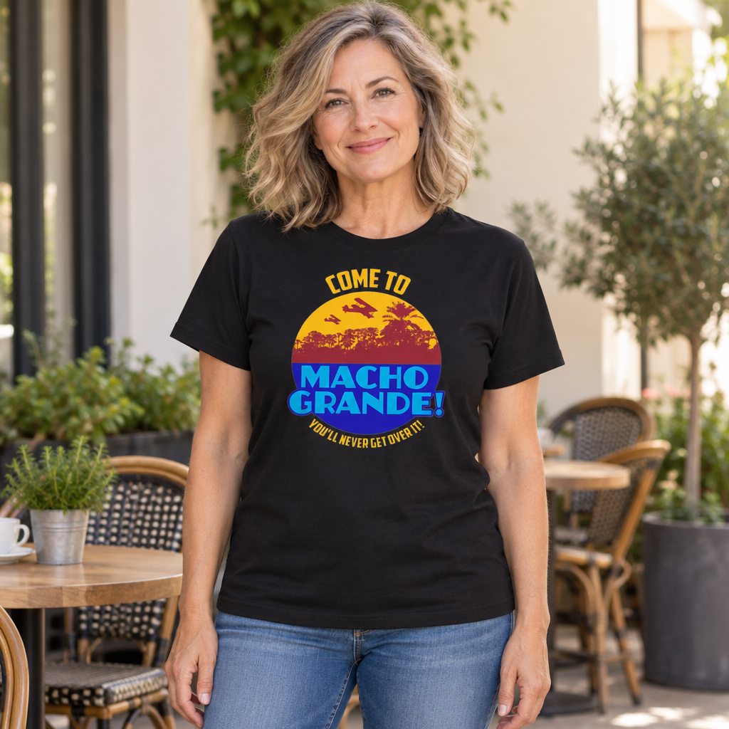 Come to Macho Grande — Black T-Shirt — lifestyle hero
