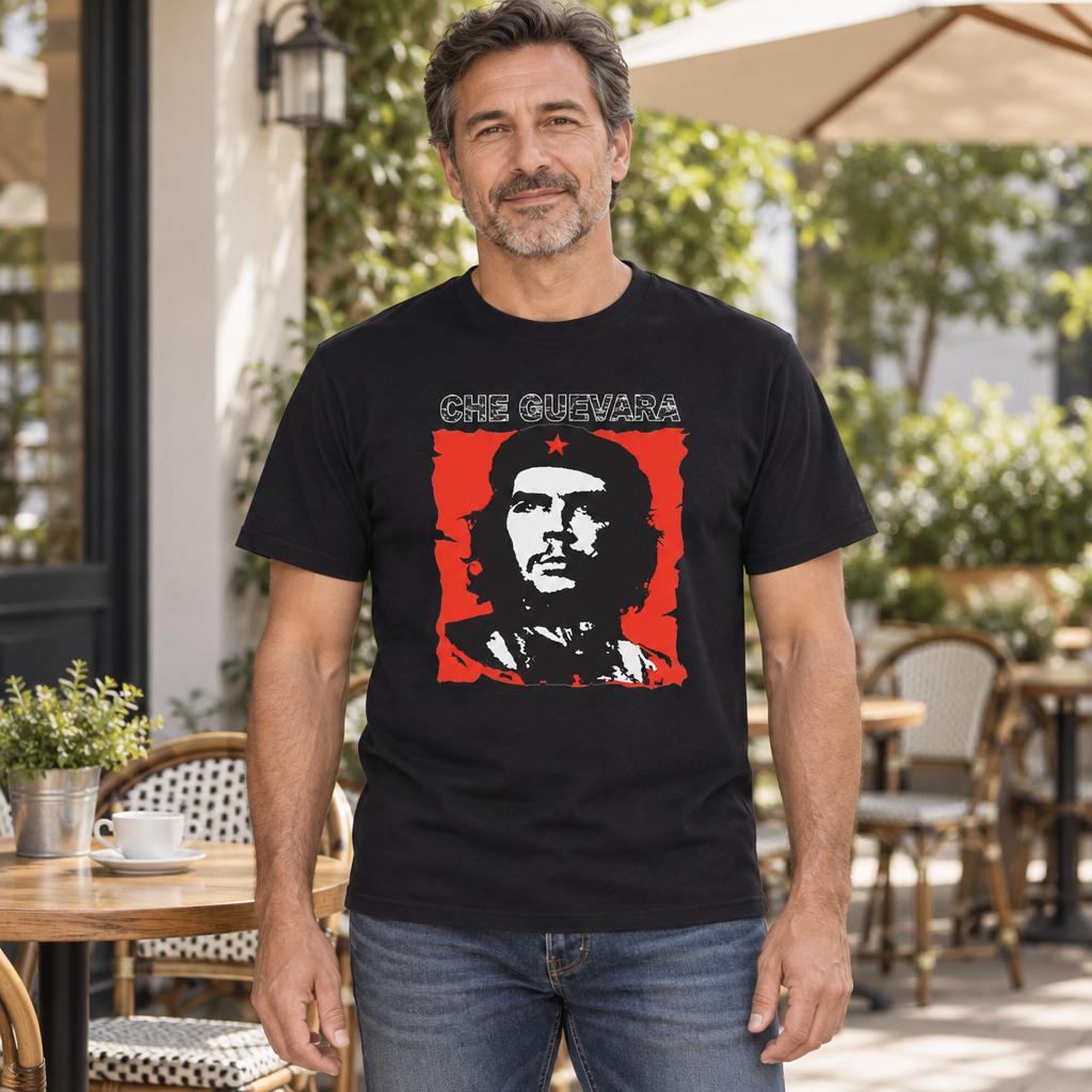 Che Guevara Portrait — Black T-Shirt — lifestyle hero