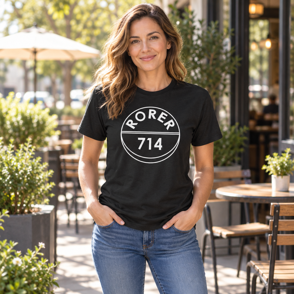 Rorer 714 — Black T-Shirt — lifestyle hero