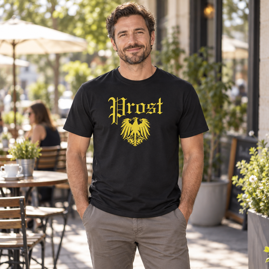 Prost German Eagle — Black T-Shirt — lifestyle hero