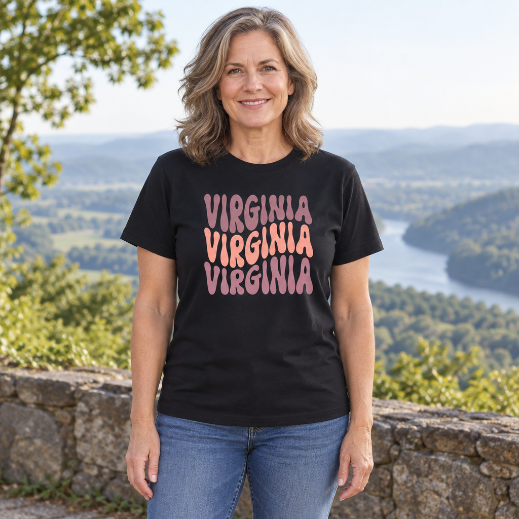 Virginia — Black T-Shirt — lifestyle hero