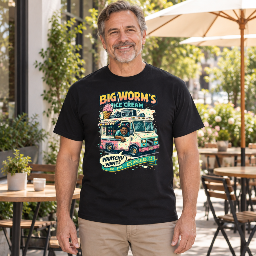 Ice Cream Truck — Black T-Shirt — lifestyle hero