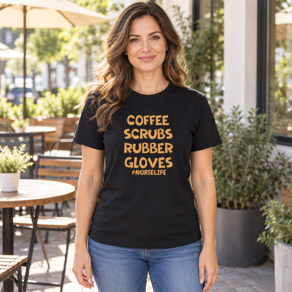 Nurse Life — Black T-Shirt — lifestyle hero