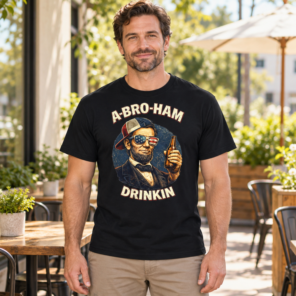 Funny Patriotic Drinking — Black T-Shirt — lifestyle hero