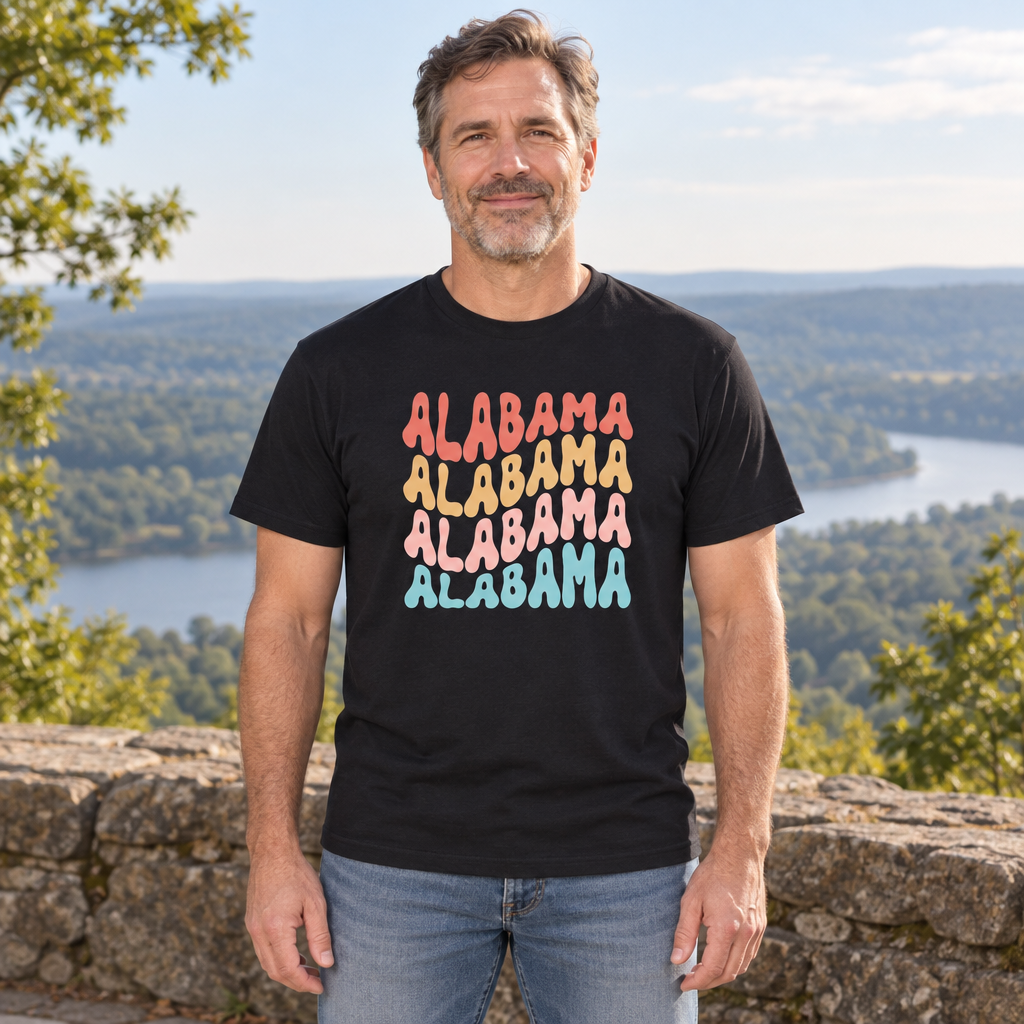Alabama — Black T-Shirt — lifestyle hero