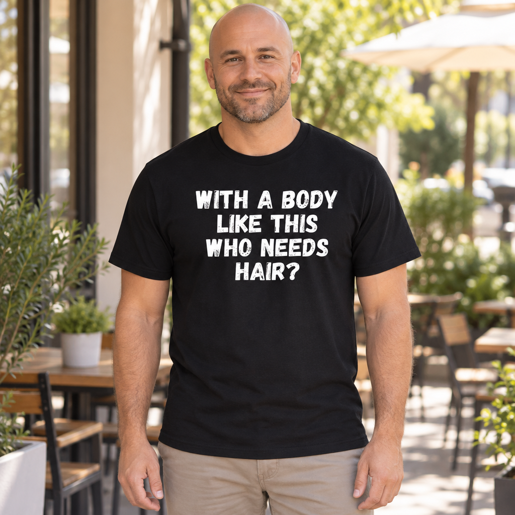 Funny Body Confidence — Black T-Shirt — lifestyle hero