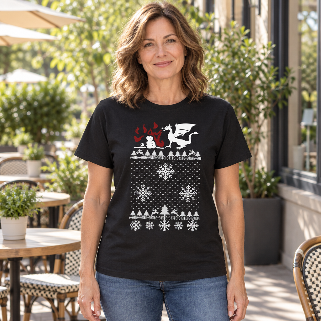 Funny Dragon — Black T-Shirt — lifestyle hero