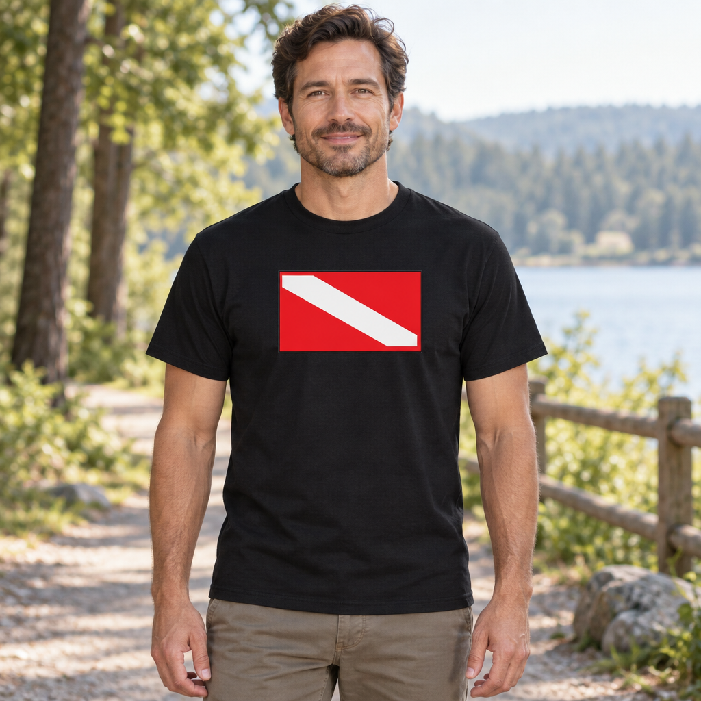 Scuba Diver — Black T-Shirt — lifestyle hero