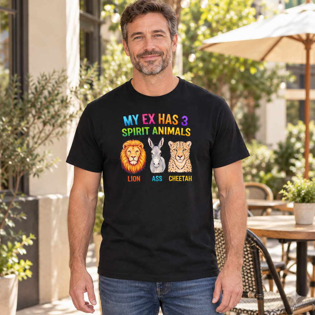 Funny Animal Lover — Black T-Shirt — lifestyle hero